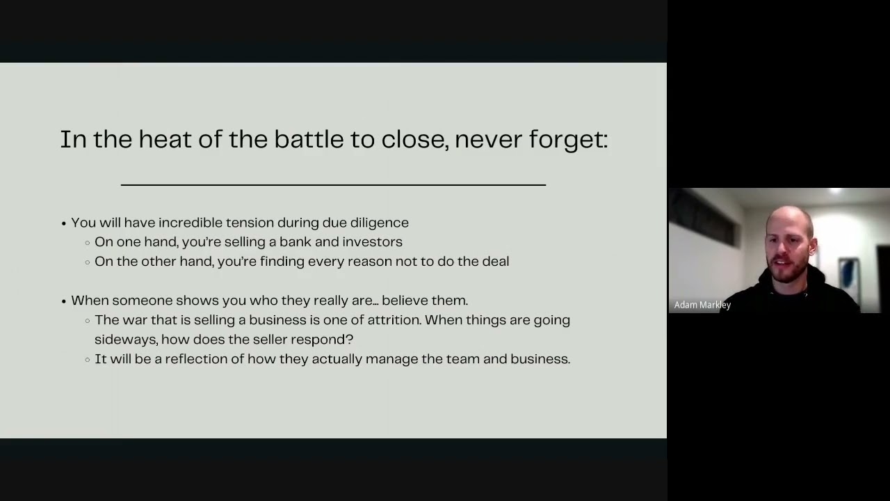 Session 20: Maximizing value post-acquisition... by what you do pre-acquisition